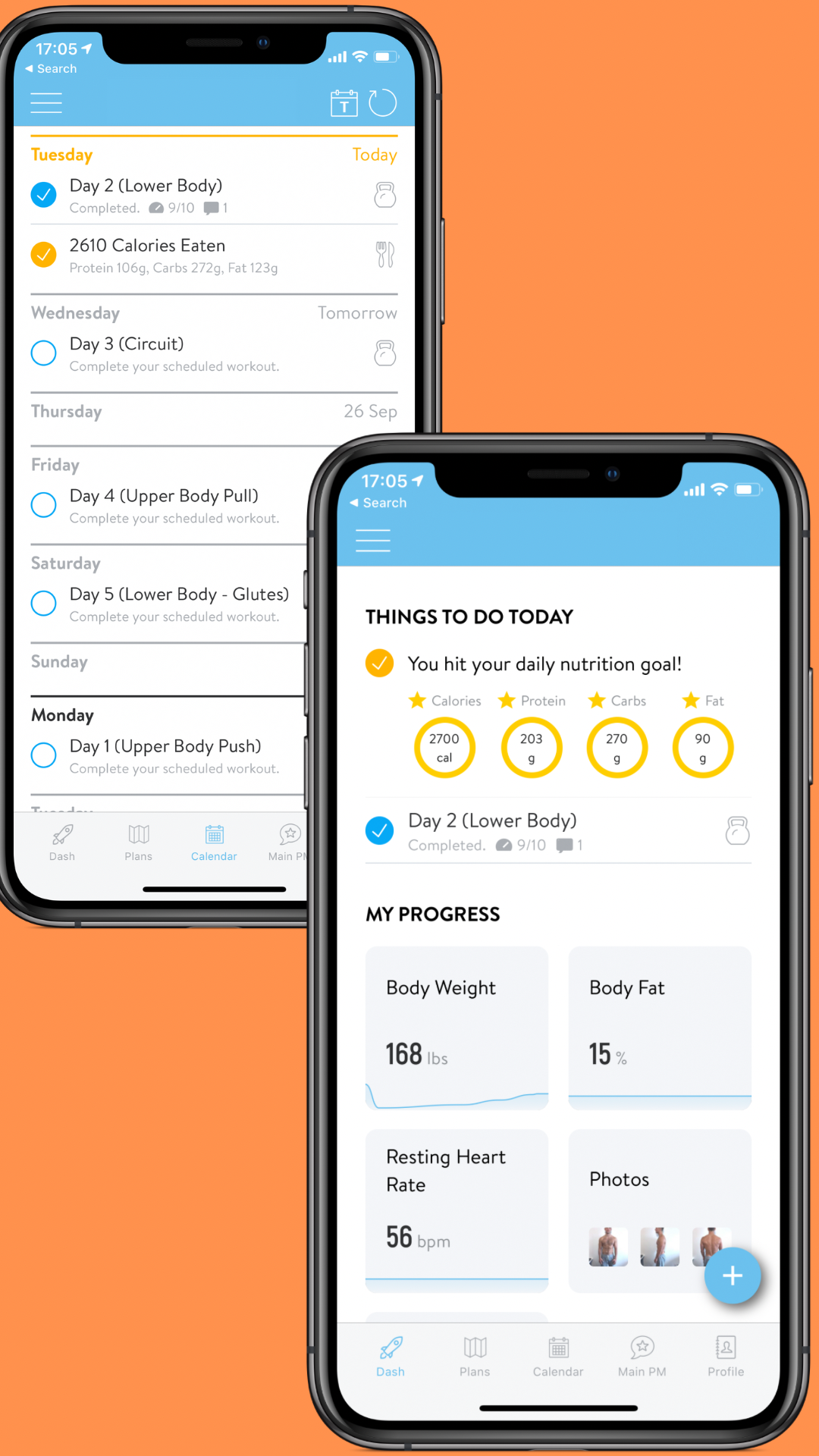 Screenshot of the Main Character Fitness App