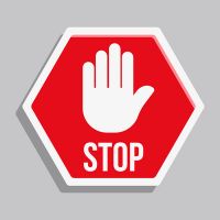 stop sign with hand