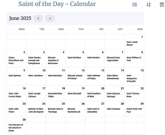 saint calendar saint calendar