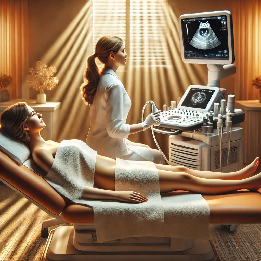 Woman on hospital bed