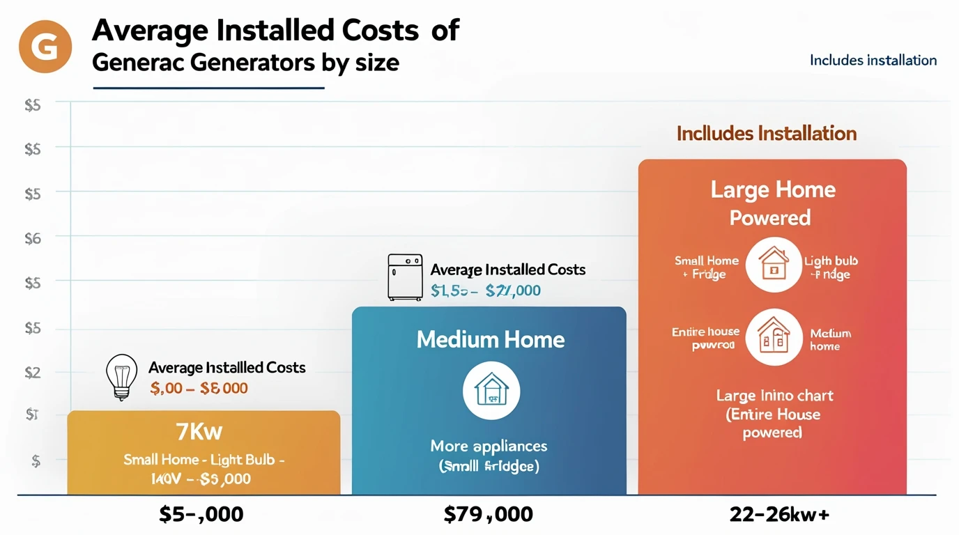Average Cost Of a Generac Generator Installed by Size Average Cost Of a Generac Generator Installed by Size
