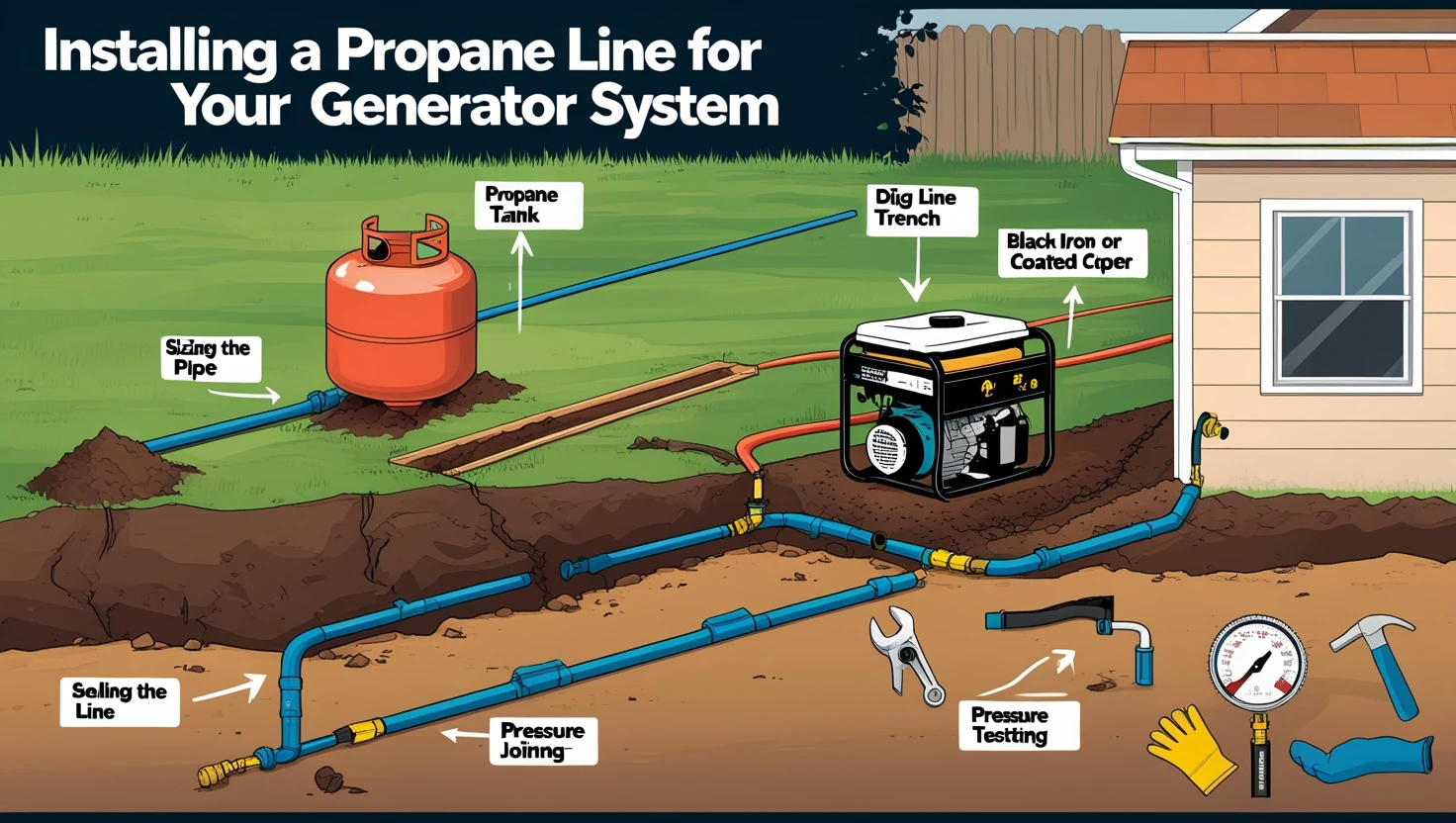 Installing a Propane Line for Your Generator System Installing a Propane Line for Your Generator System