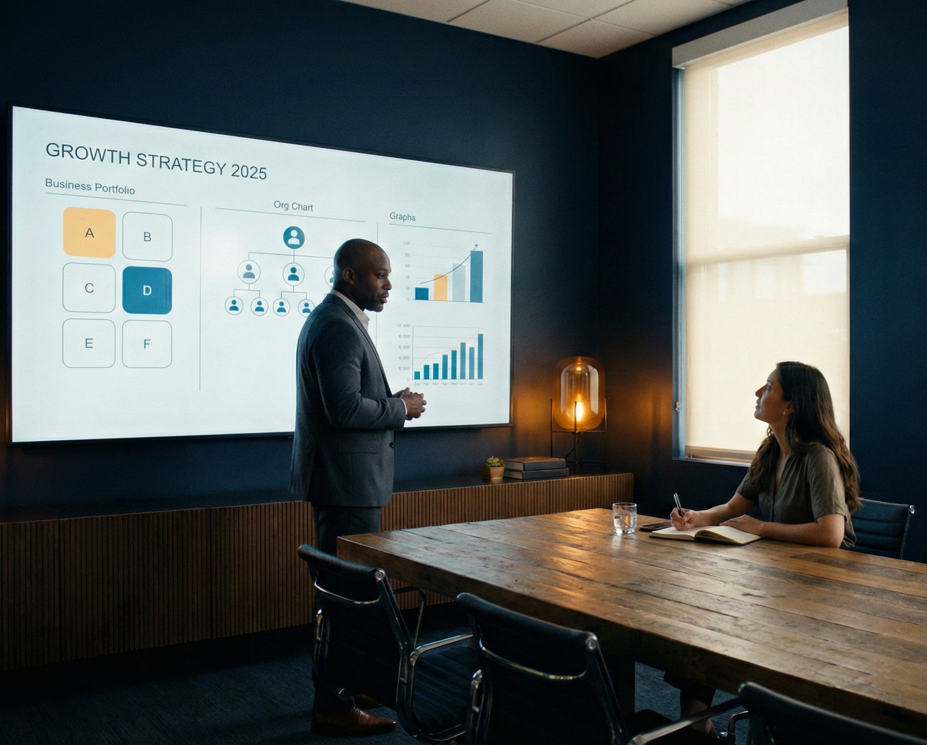 Triple C Consultant reviewing business and operations dashboards with a client