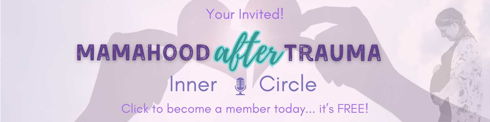 the mamahood after trauma inner circle is a free community for trauma surviving mamas to get support in their healing journey