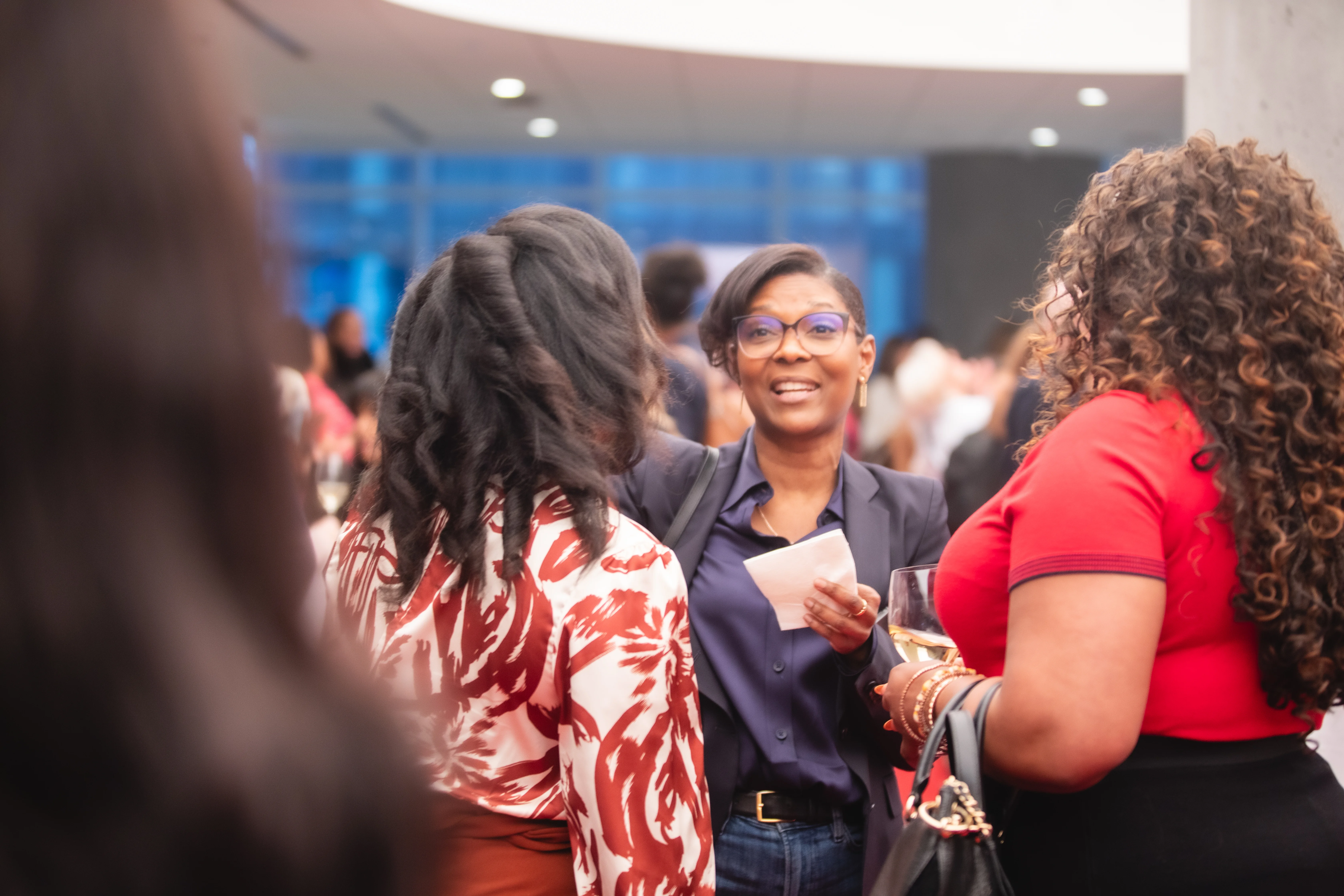 Women executives meeting at finance summit