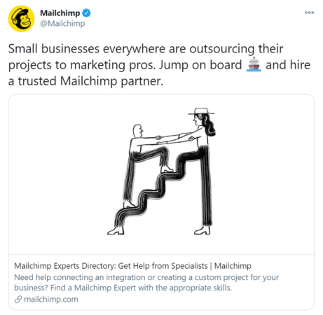 mailchimp social media post example