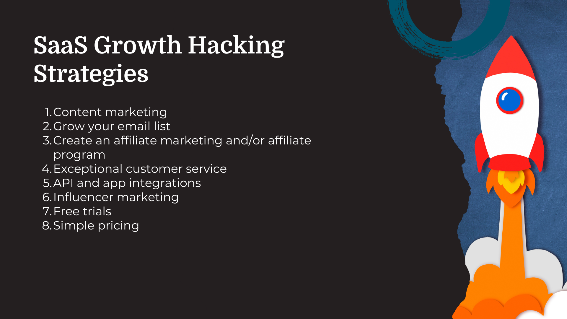 saas growth hacking strategies list