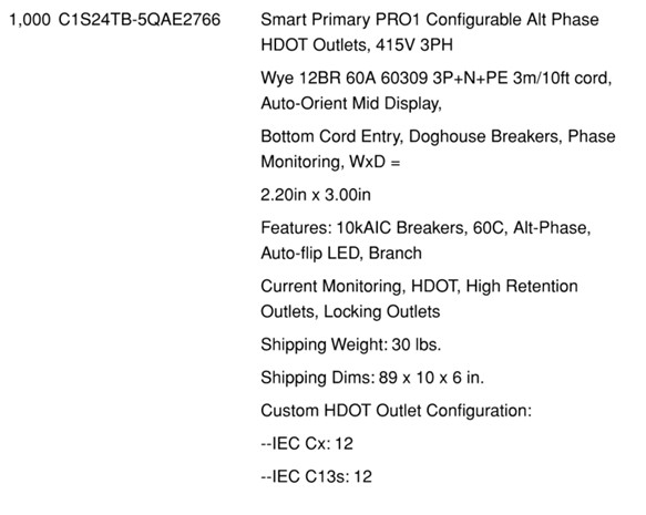 PDU specs