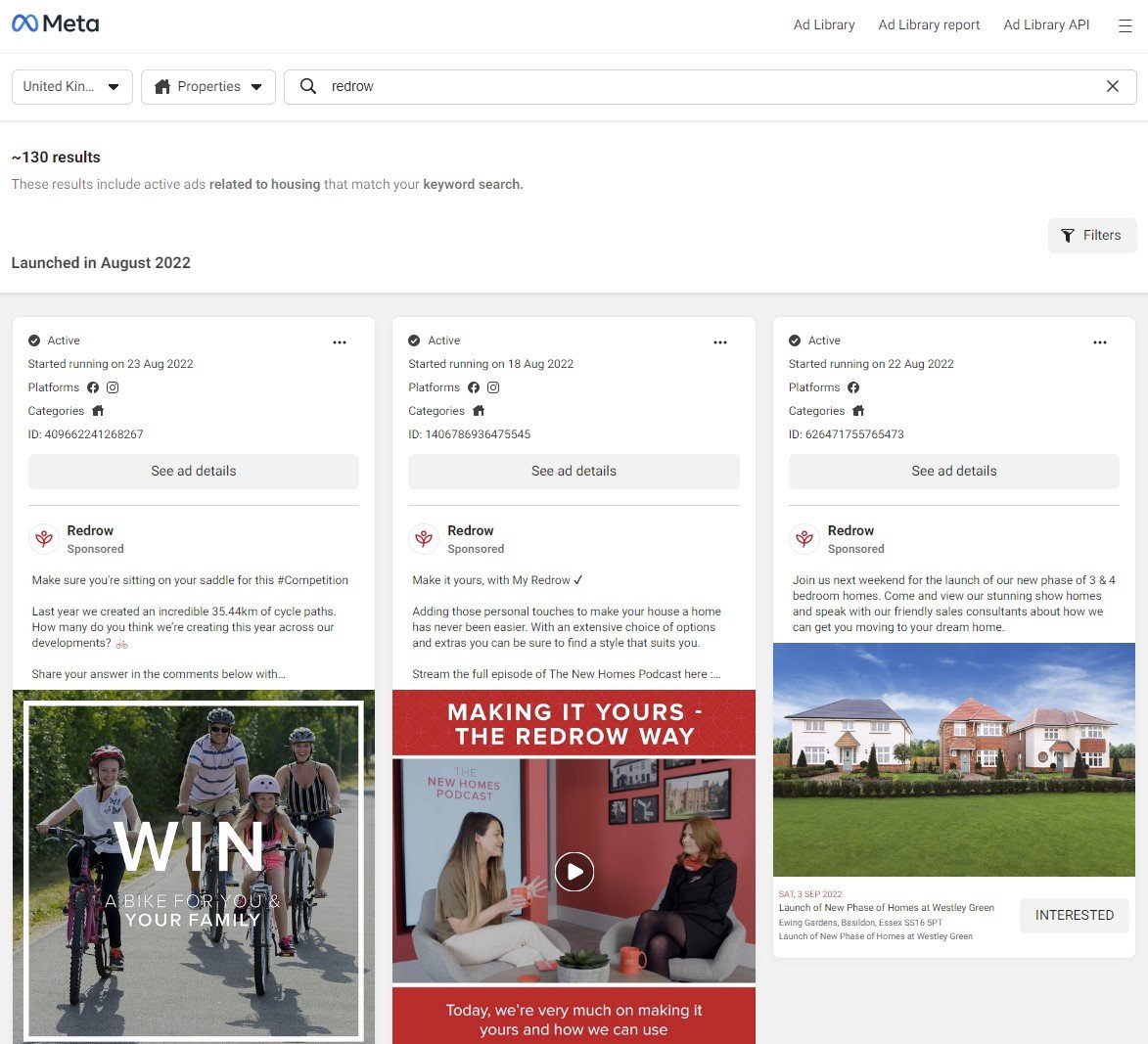 Facebook launched their ad library in 2019 as part of their policy around advertising transparency. Any ad that is currently live on Facebook will be featured in the library.  This also provides an incredible source of inspiration for other advertisers, such as you! Here's why:  🏷️You can search for specific brands  ⌨️You can also search for keywords  📋You can refine by a limited number of categories  🗺️You can refine by region/country