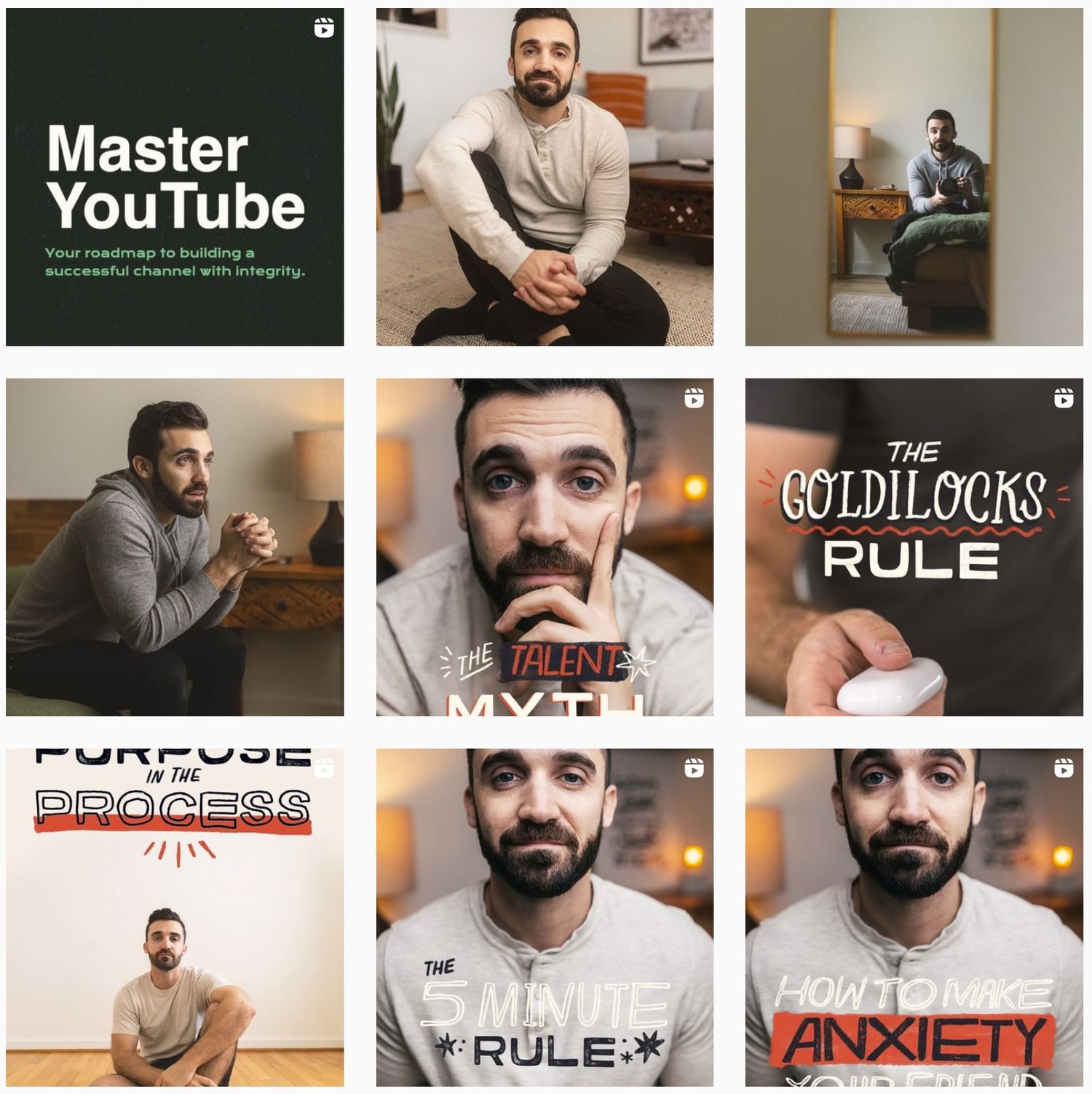 Matt D'Avella positions himself as a   creator on Instagram as well as through his regular YouTube content. His   content is curated, considered and highly polished