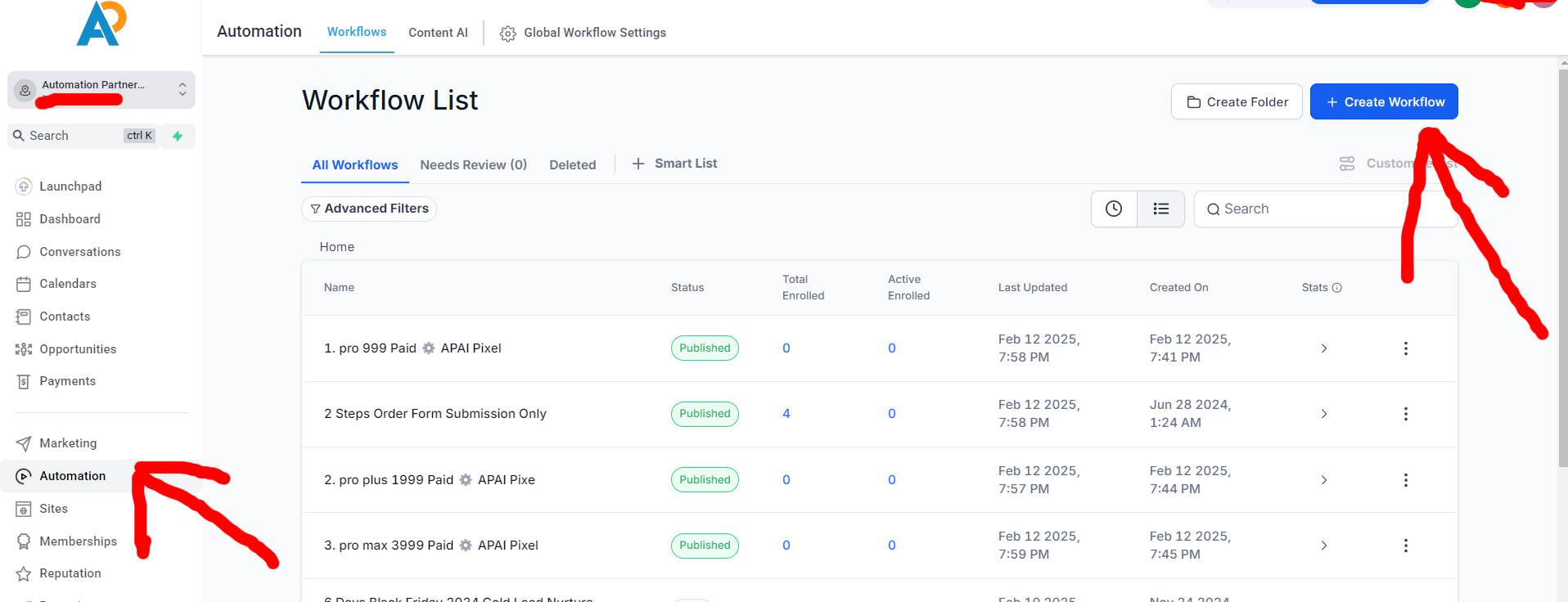 create new Workflow create new Workflow