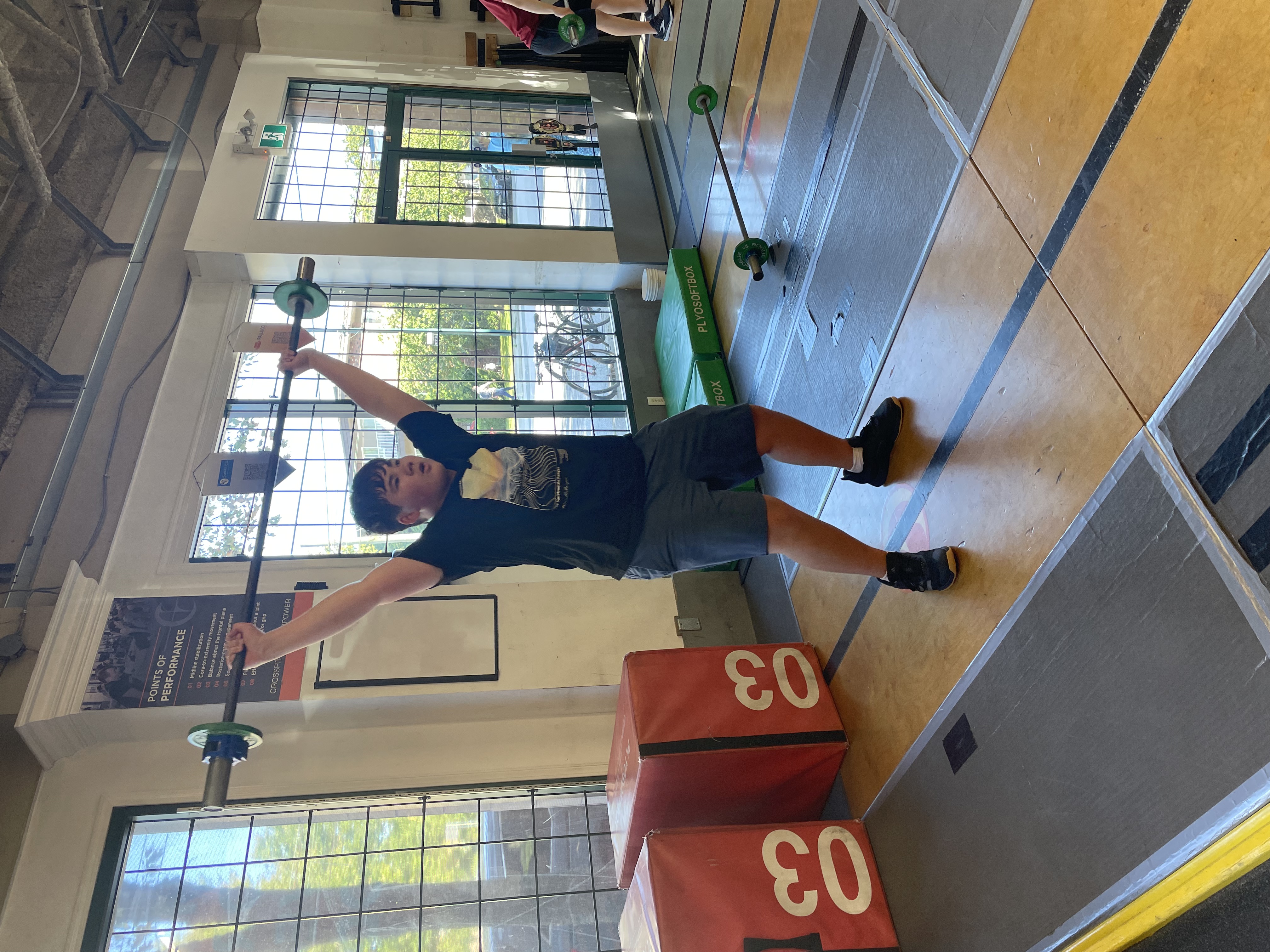 Weight lifting power snatch varsity youth athlete