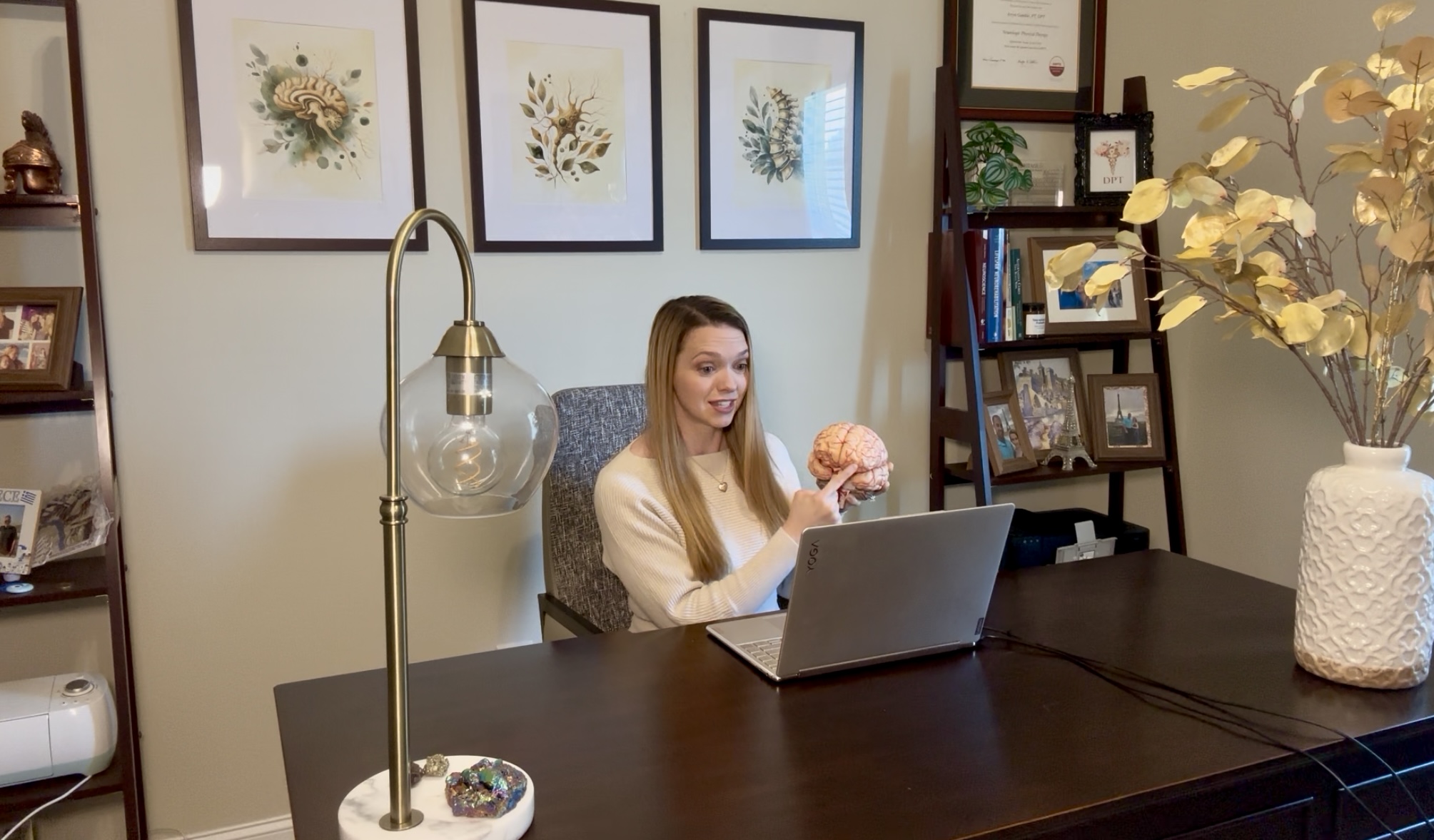 virtual headache treatment session – online concussion rehab exercise