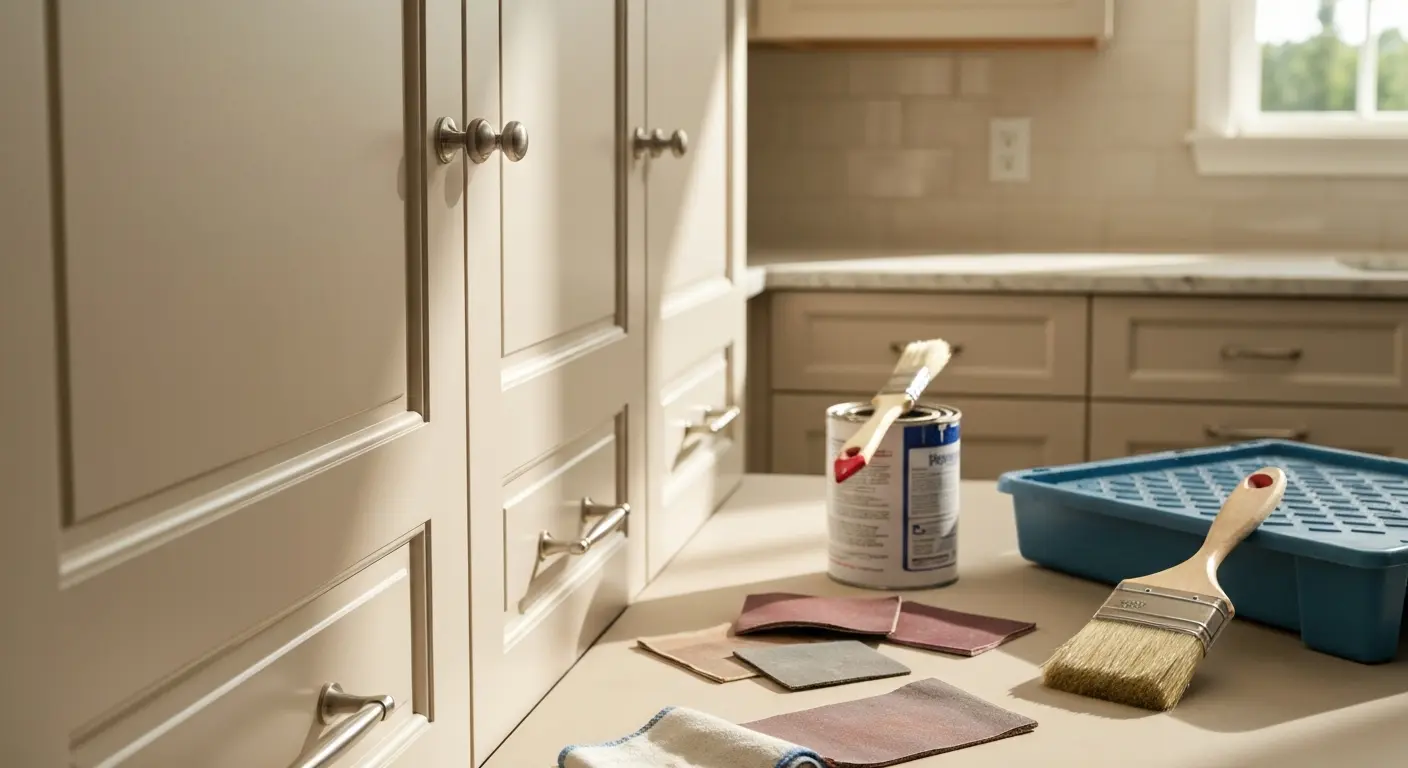 Cabinet painting detail