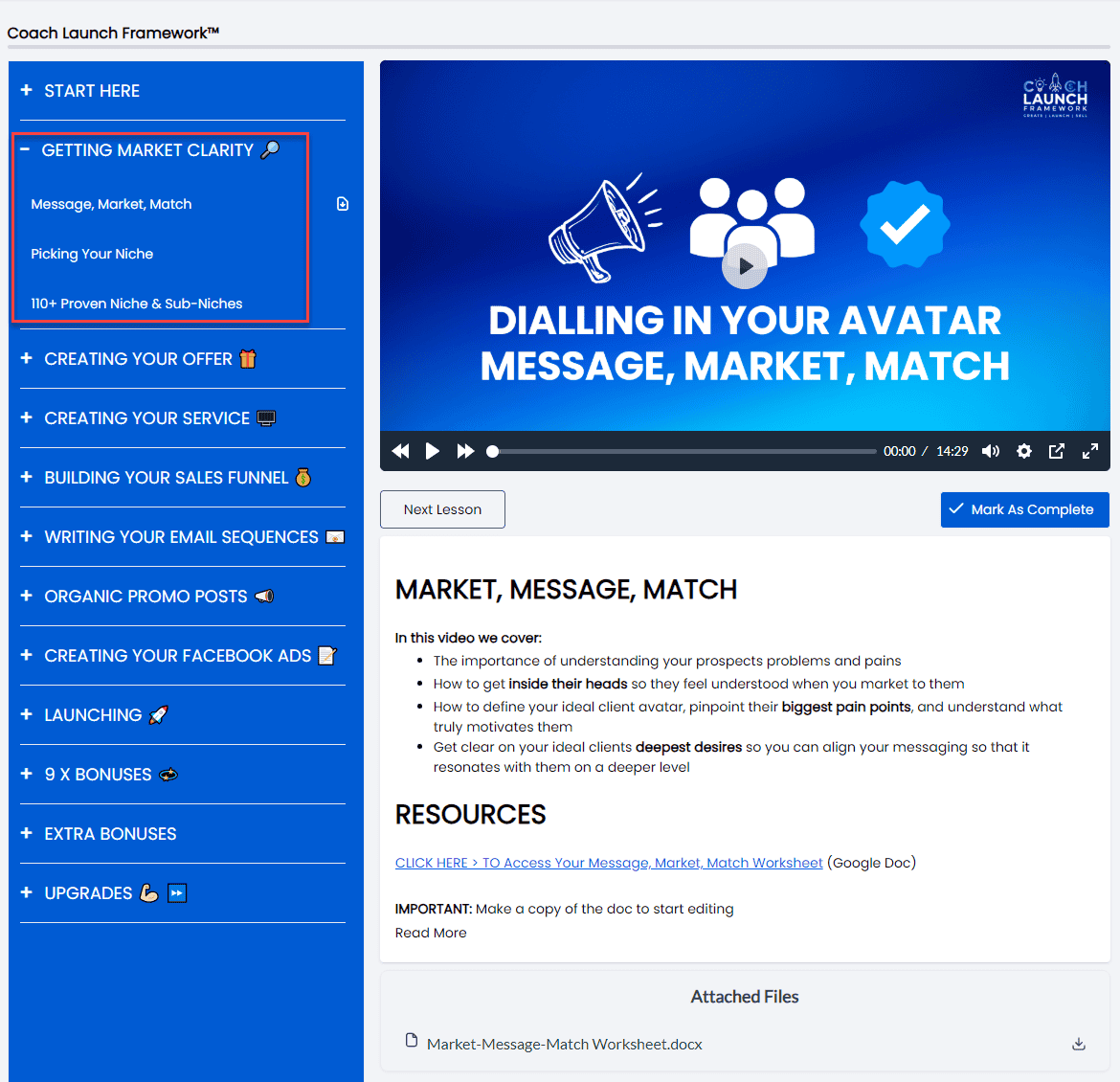 Market Clarity Module Preview