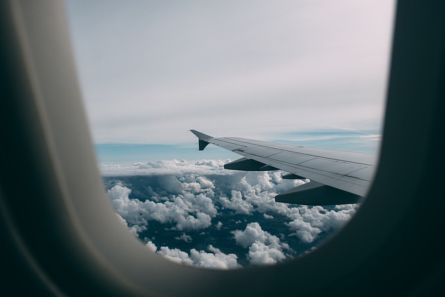 Aeroplane view of the sky