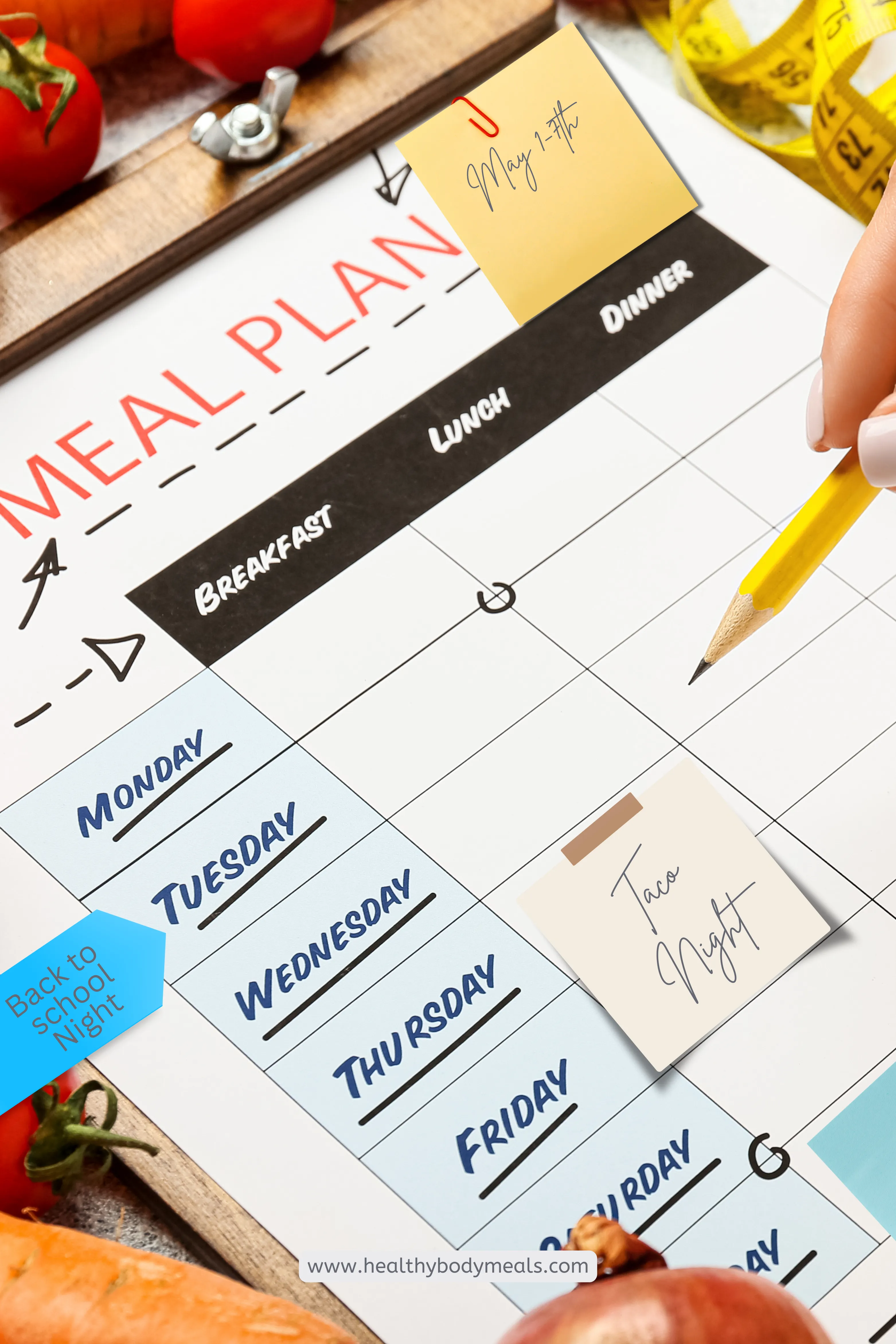 Image shows meal planning in action. Image shows meal planning in action.