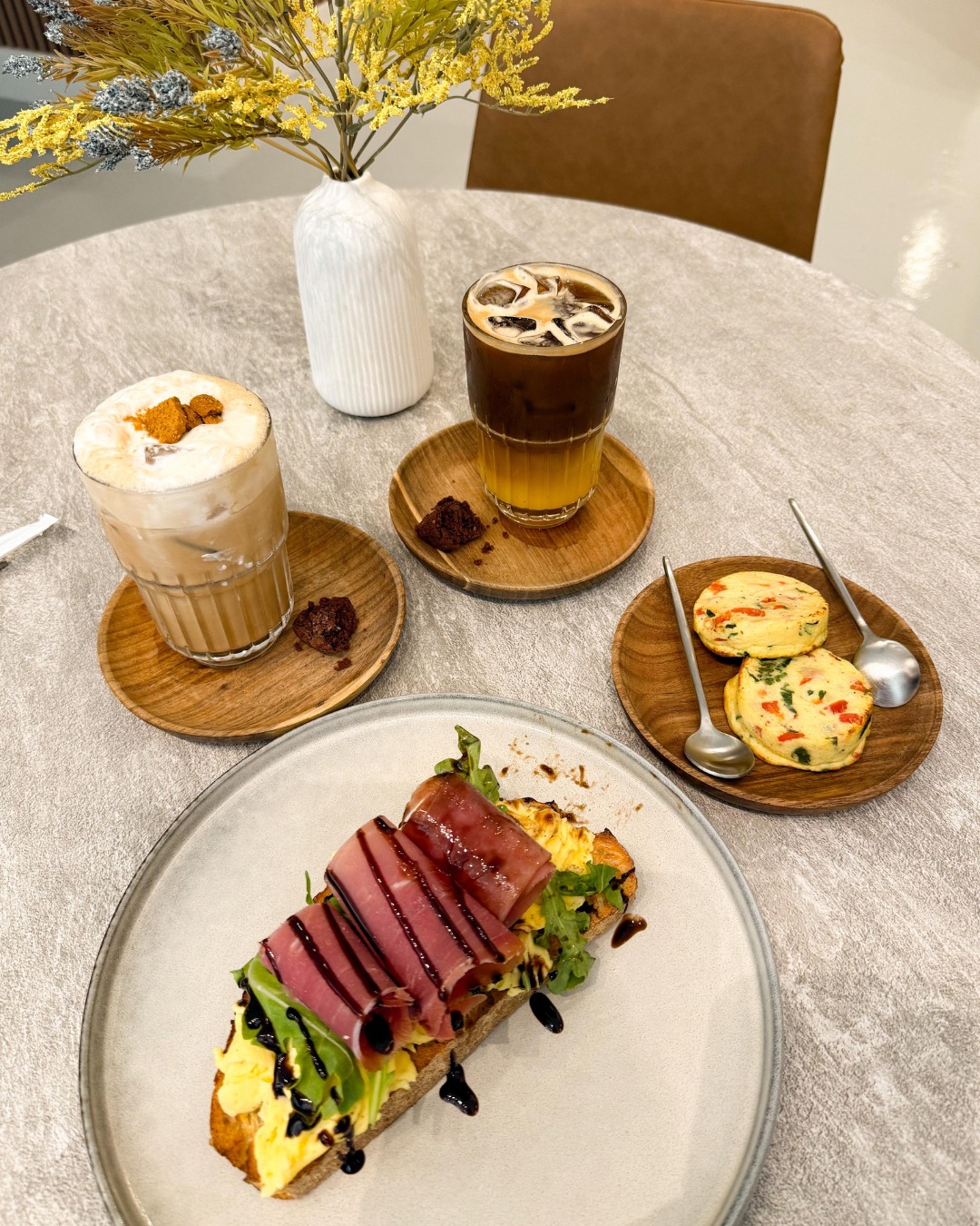 Coffee Drinks Brunch Table