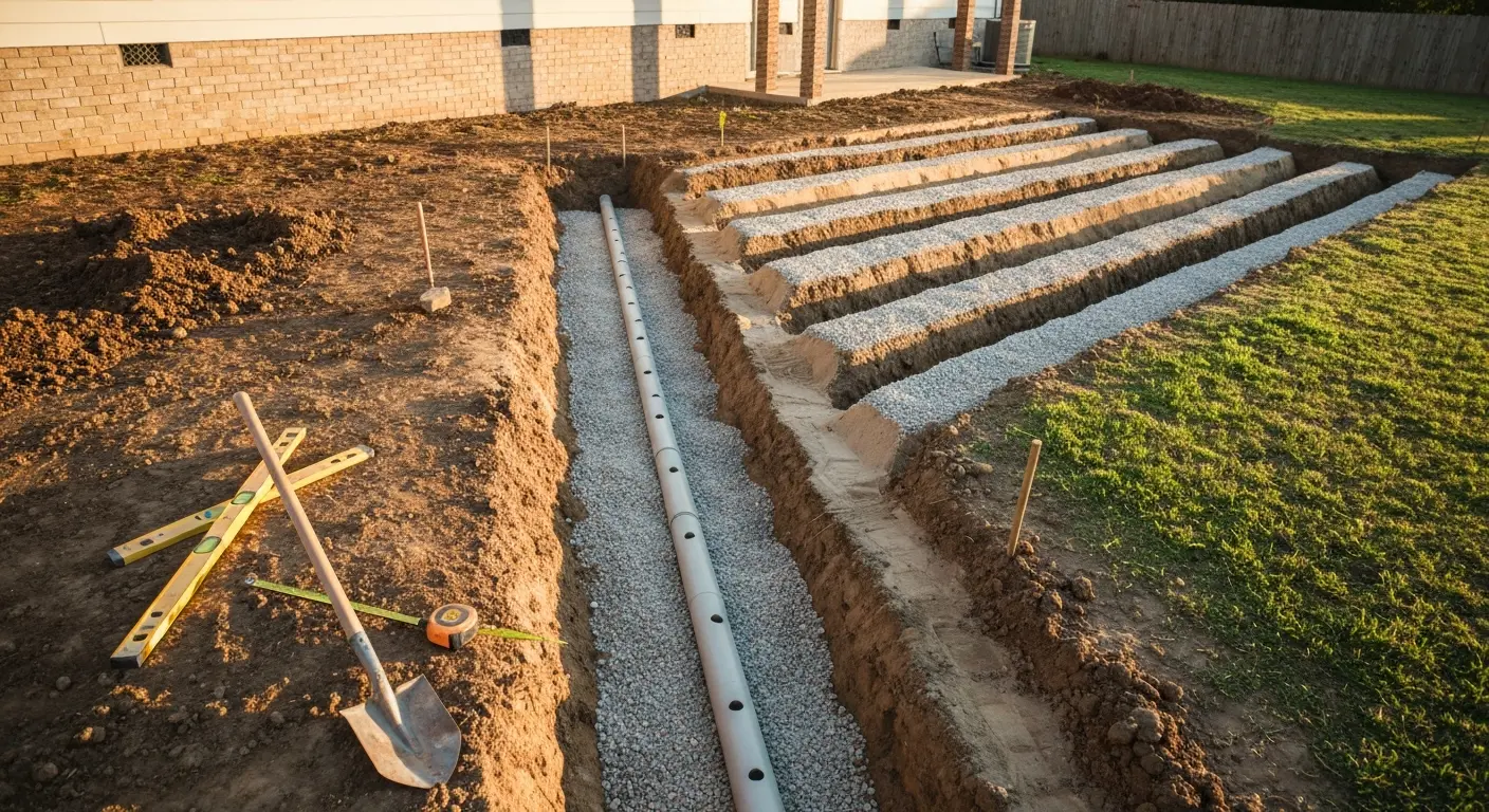 Drain field repair work