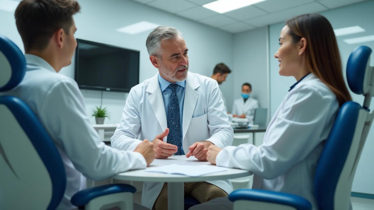 Professional dental practice team collaboration