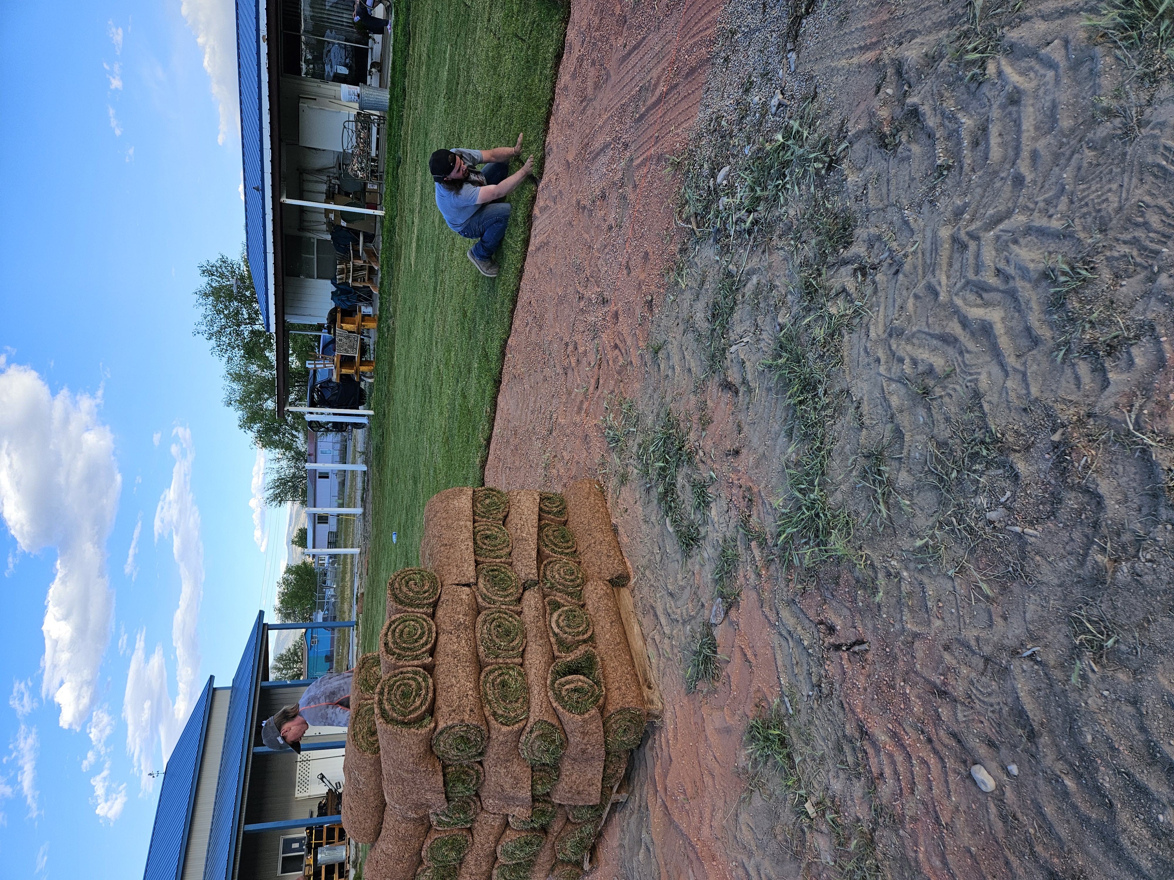C&K putting in lawn in a front yard
