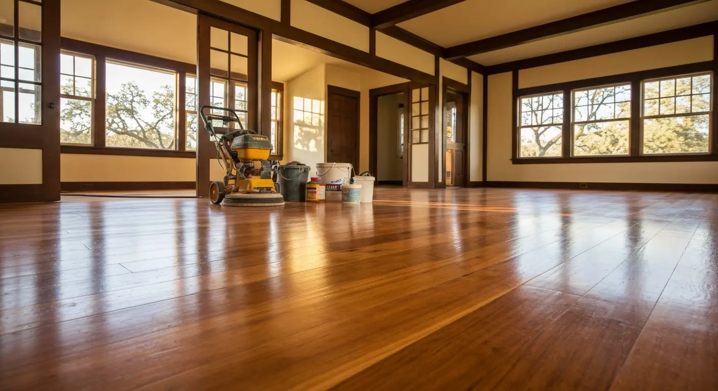 Hardwood floor refinishing