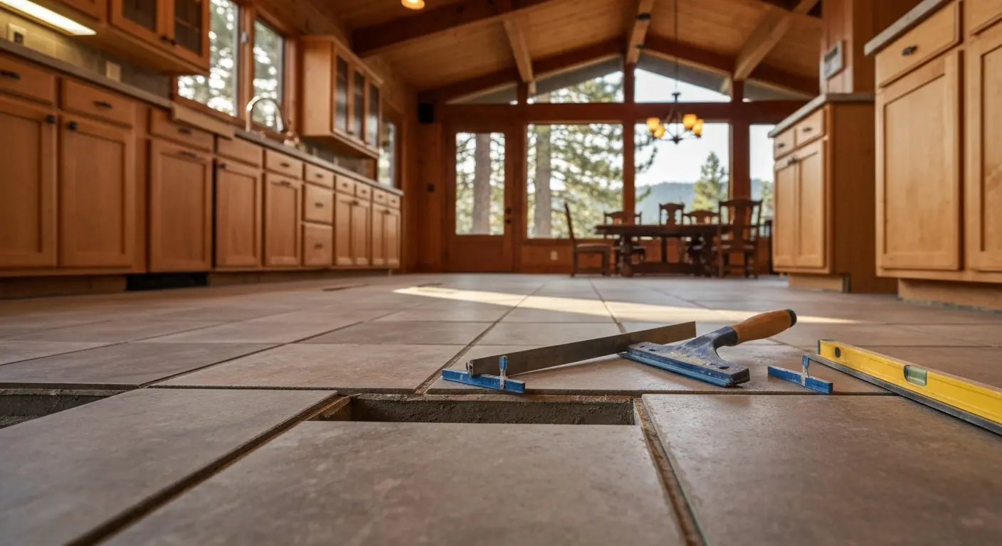 Tile flooring installation