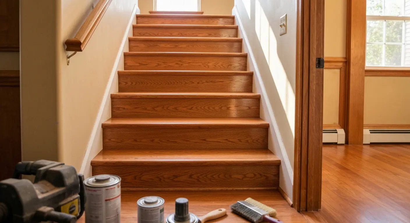 Hardwood stair installation