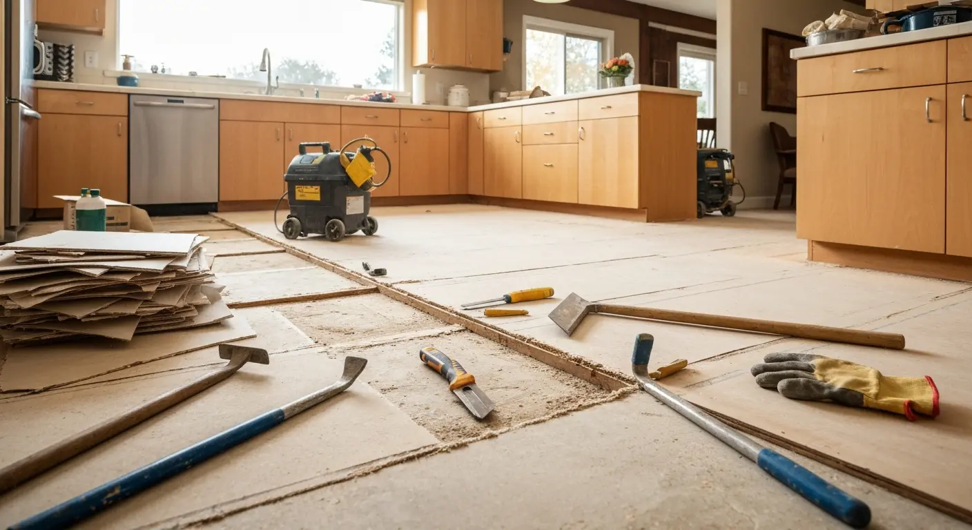 Vinyl and laminate flooring removal