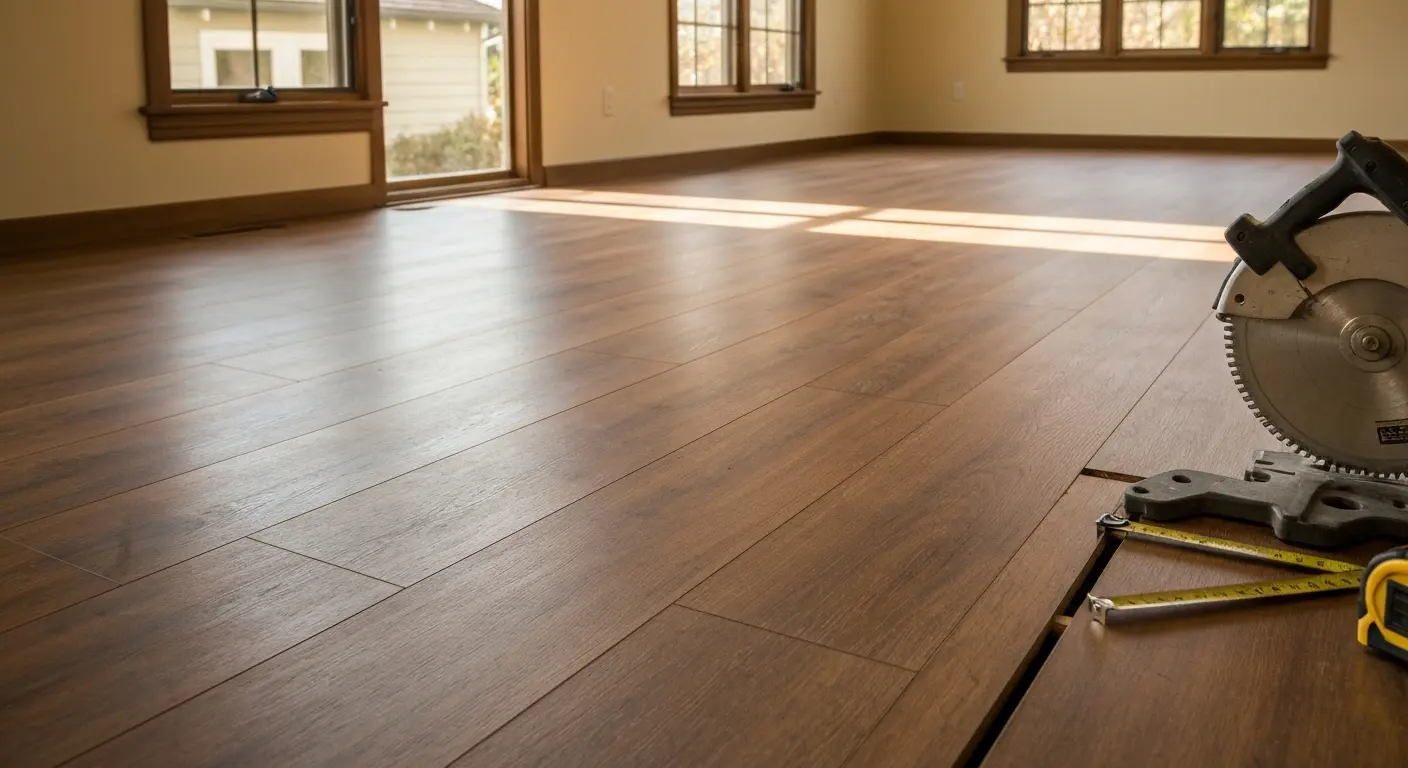 Laminate flooring in a Fair Oaks family room