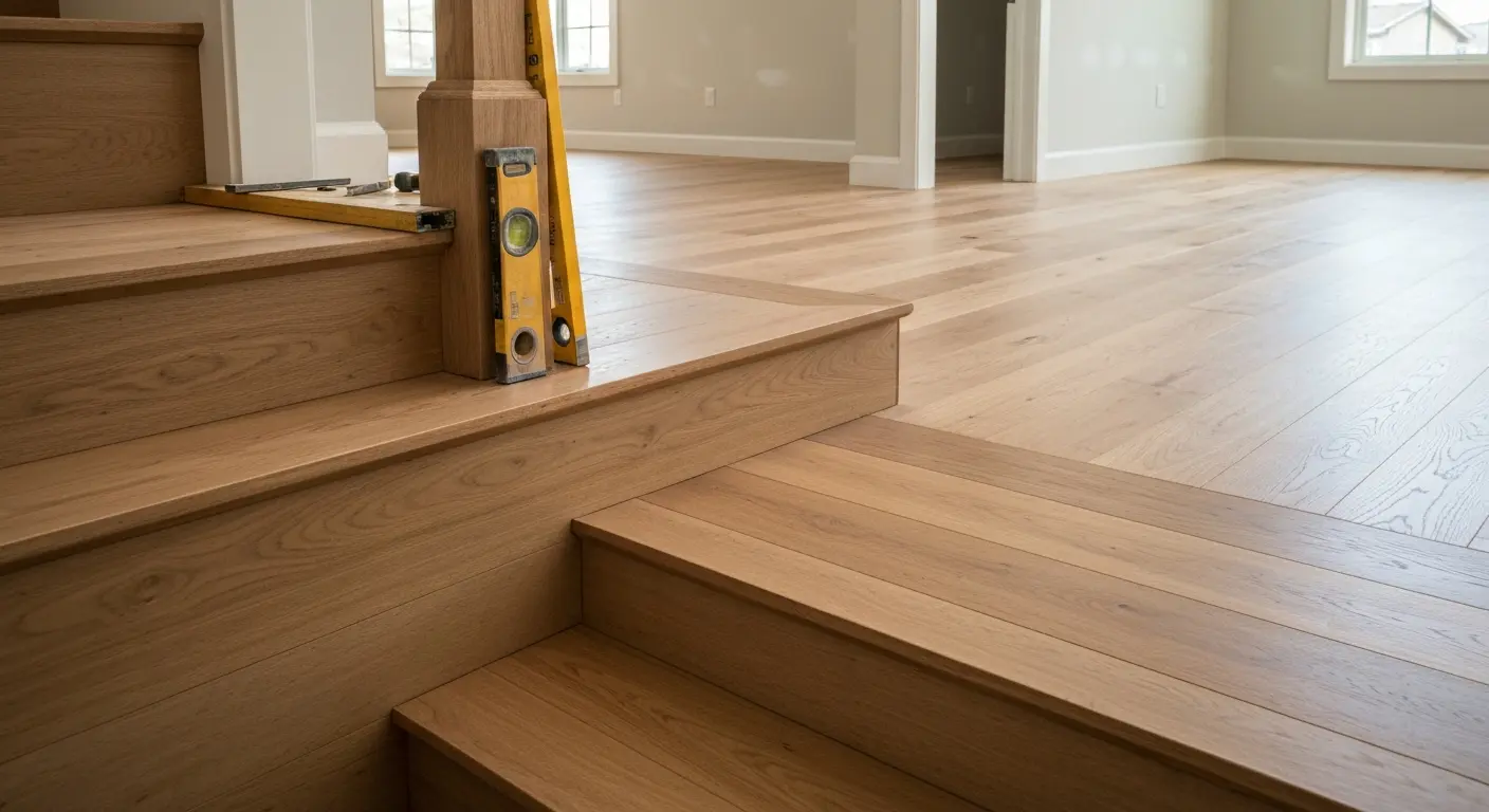 Stair installation with flooring