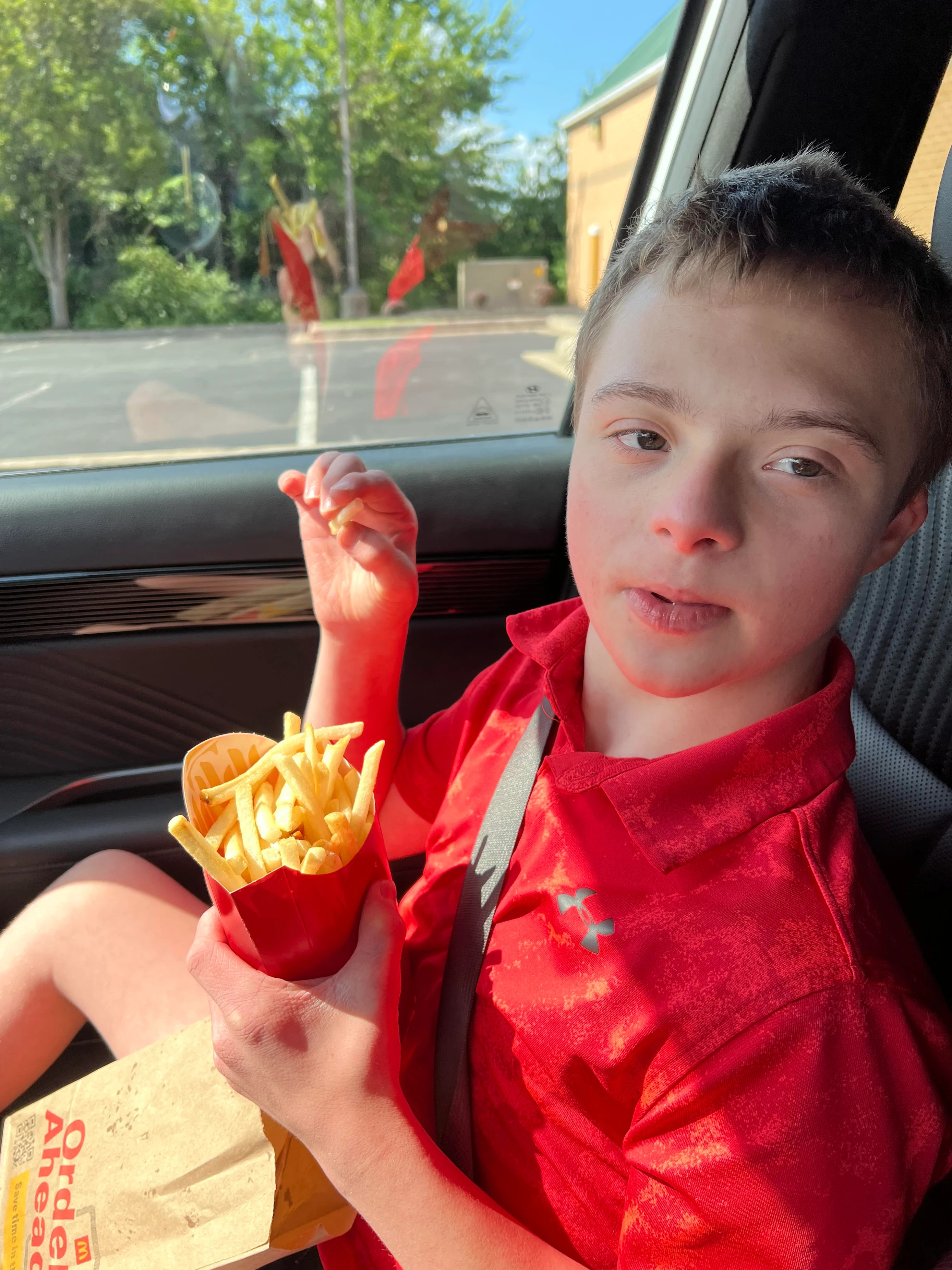 Noah with french fries