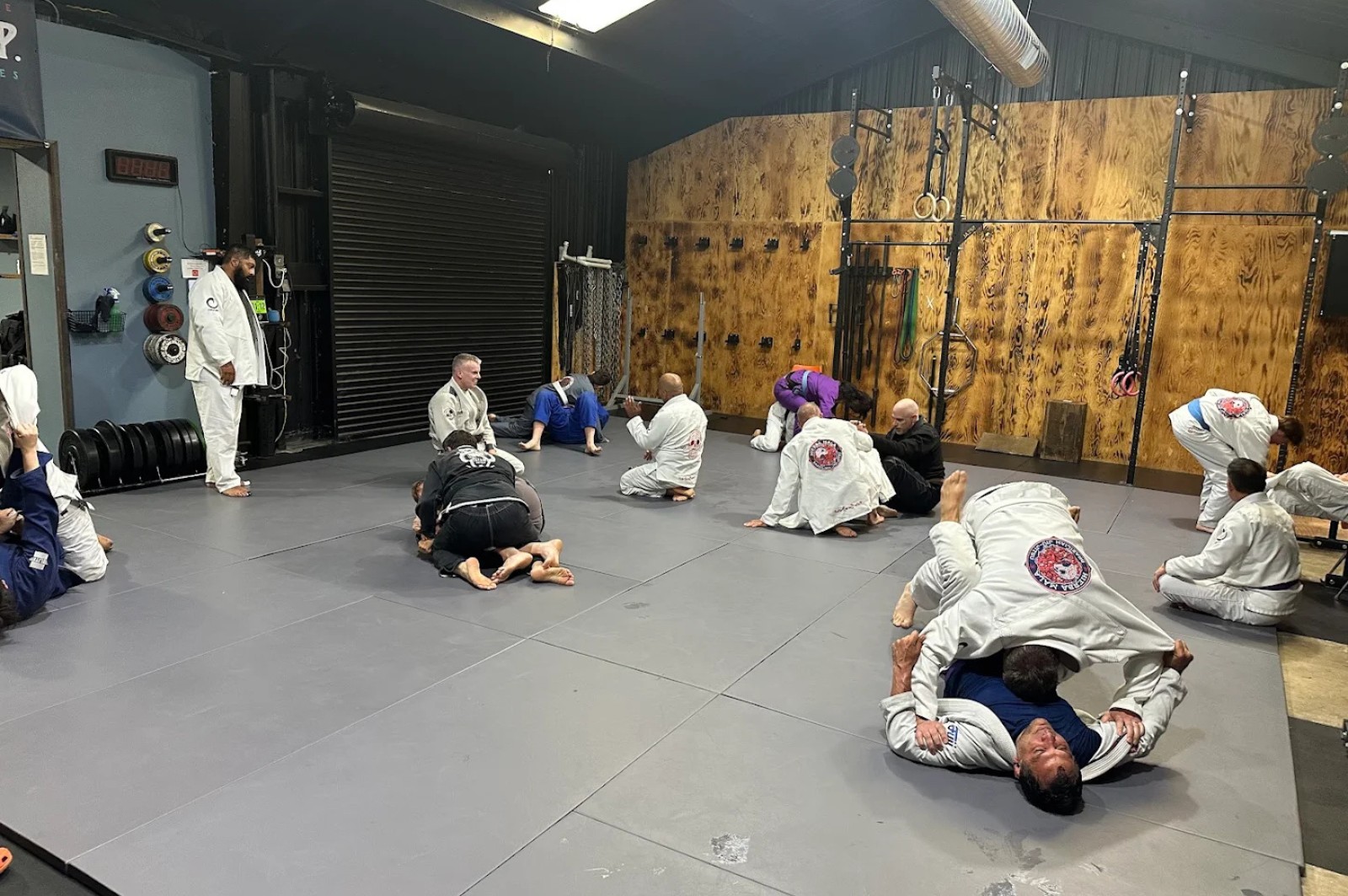 Martial arts instructor with kids