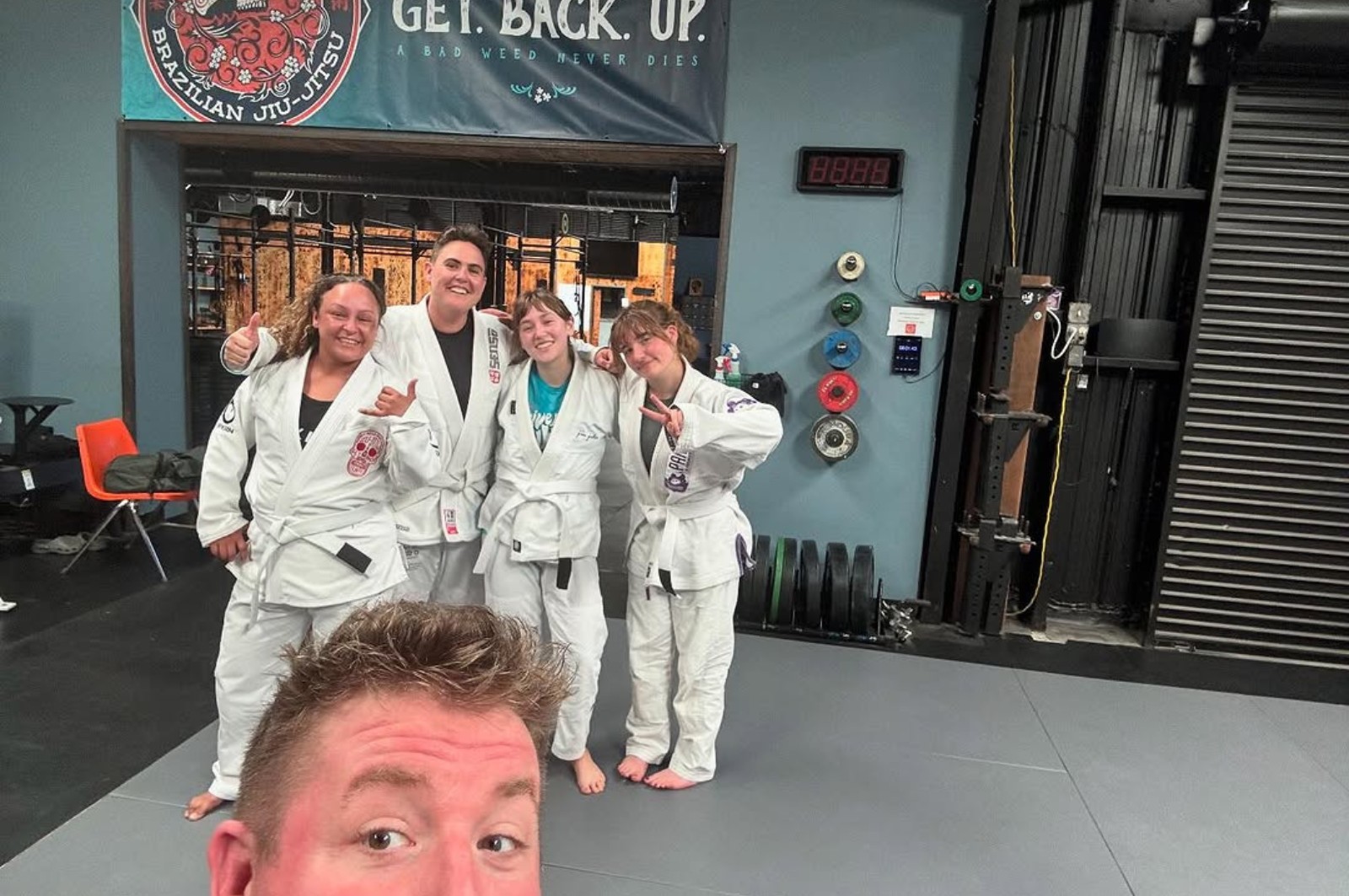Women training BJJ