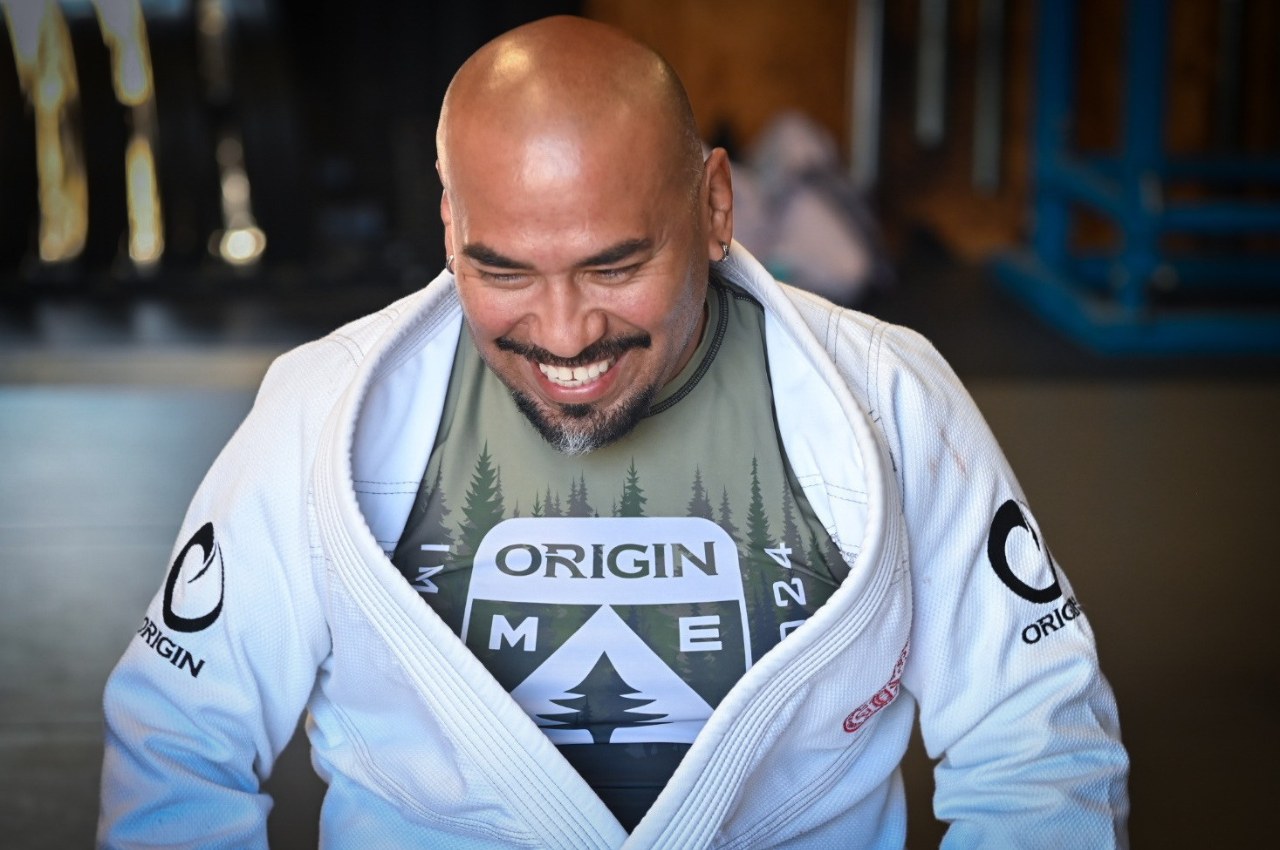Martial arts instructor with kids