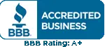 BBB Accredited Business A+ Rating logo