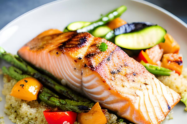 Grilled Salmon and Vegetables Grilled Salmon and Vegetables
