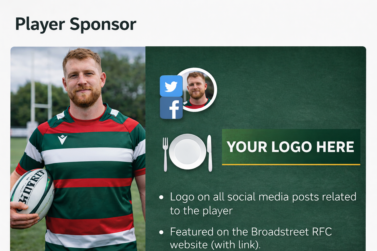 Player sponsor profile placement preview