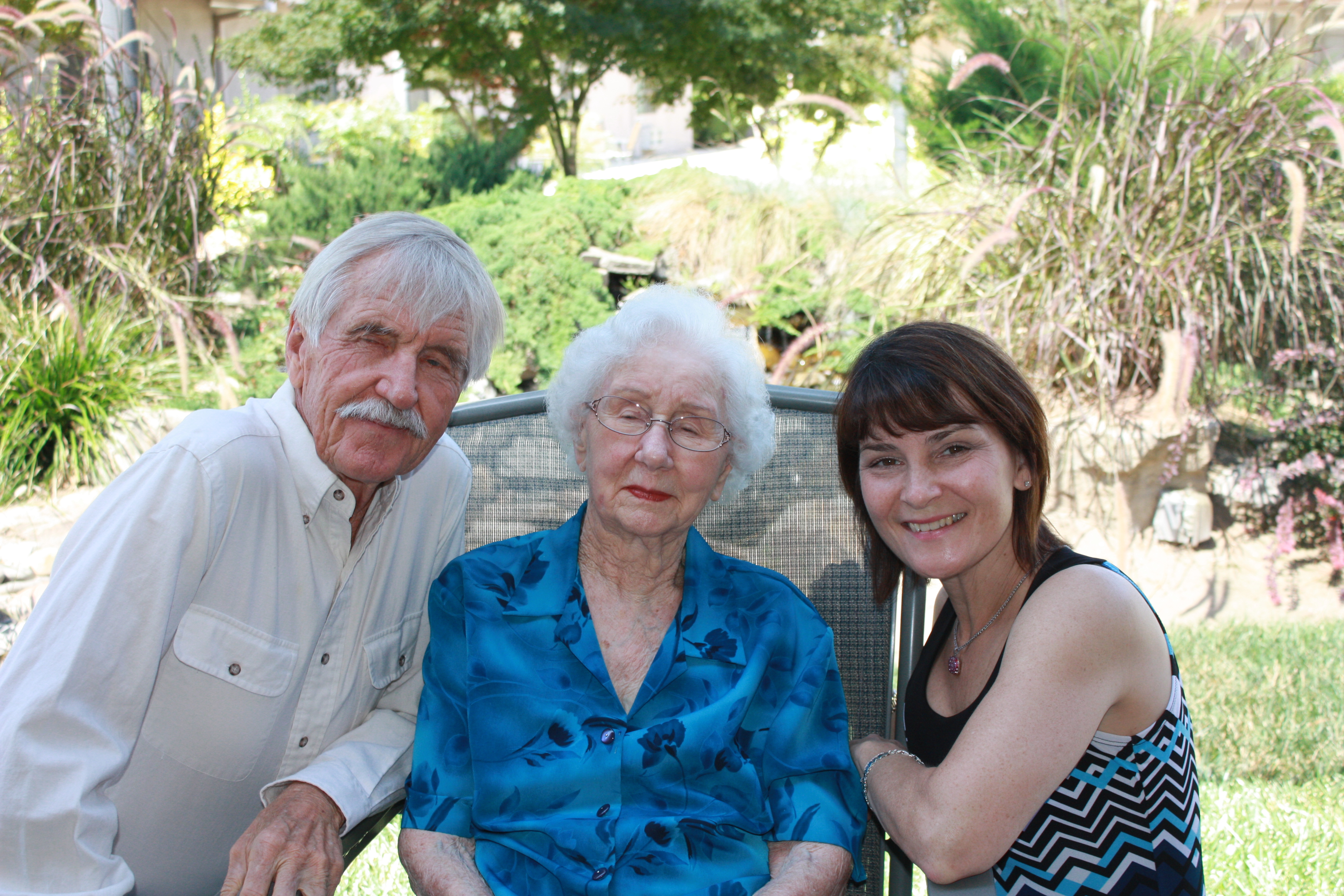 Erin Hurley with her step-dad and grandmother