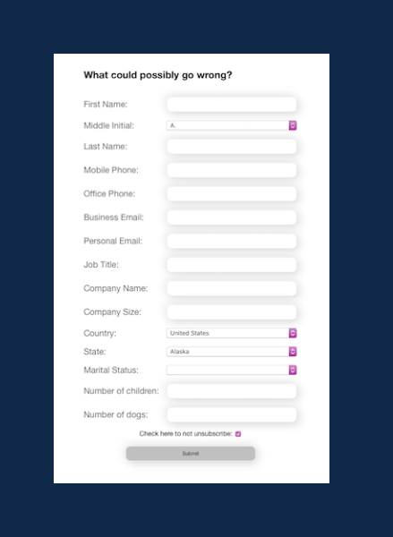 A simple booking form vs. a complicated one