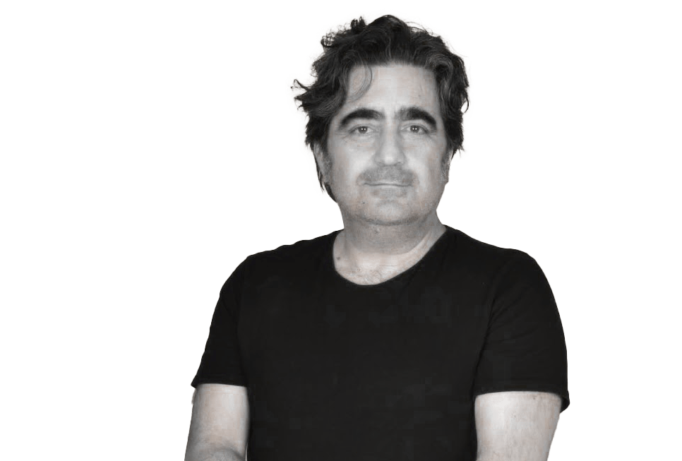 Eyas Jaafar full-figure studio portrait with canvas