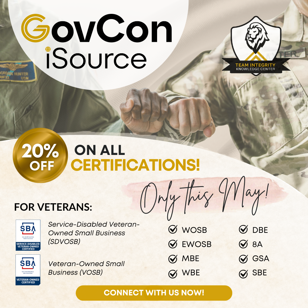 Certification Services, SDVOSB, VOSB, veterans, govcon Certification Services, SDVOSB, VOSB, veterans, govcon