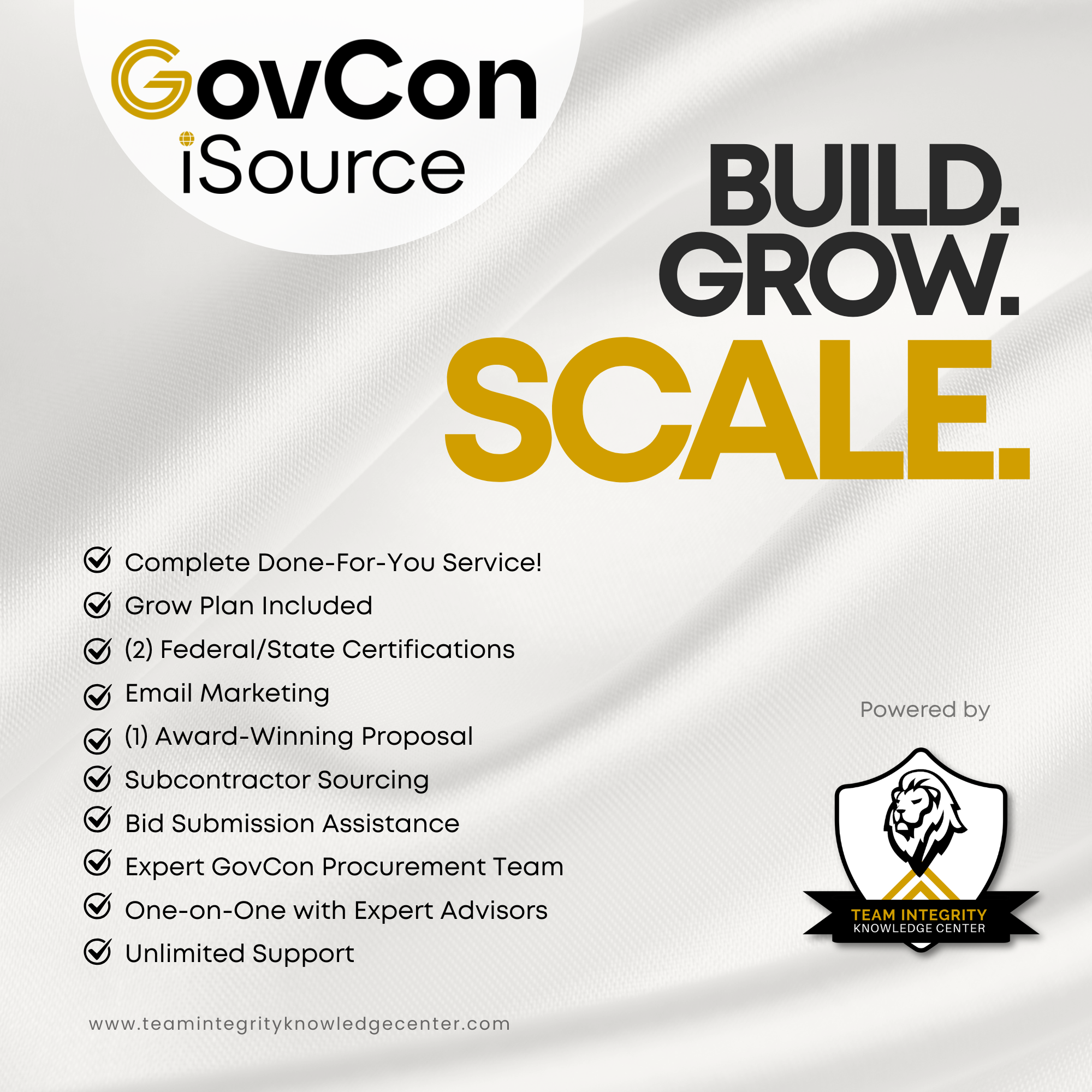 Team Integrity Knowledge Center, Build Grow Scale, Government Contracting Team Integrity Knowledge Center, Build Grow Scale, Government Contracting
