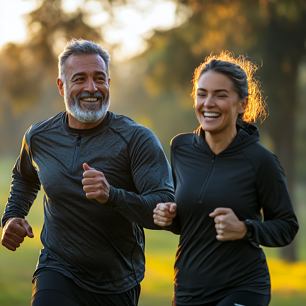 Personas activas corriendo para mantener un corazón sano, parte de la prevención cardiovascular Personas activas corriendo para mantener un corazón sano, parte de la prevención cardiovascular