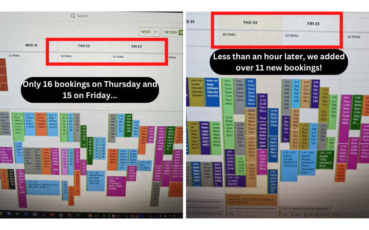 Database reactivation - calendar before and after