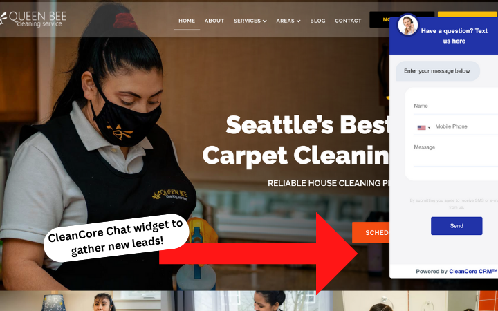 Chat widget for cleaning companies - CleanCore