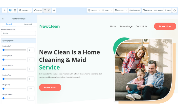 Website and funnel templates for cleaning companies