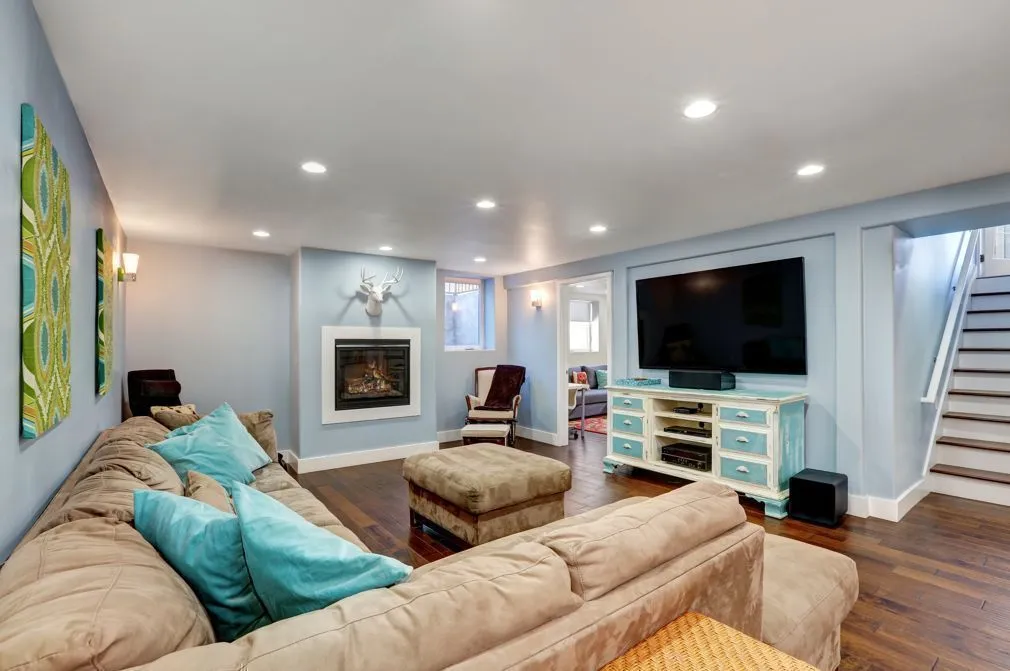 a wall unit at the center of a house