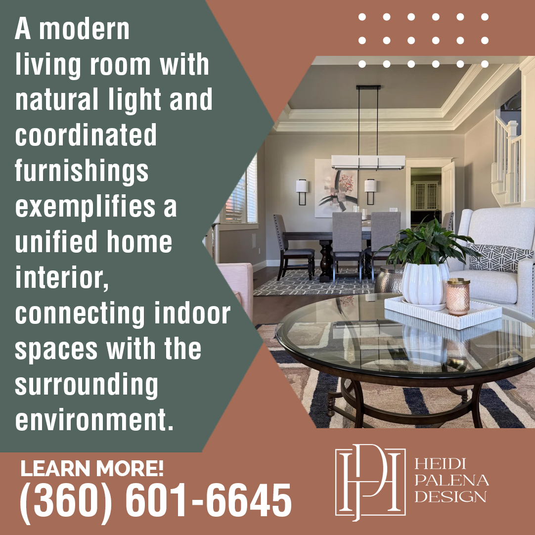 Heidi Palena Designs modern living room with natural light and coordinated furnishings. Heidi Palena Designs modern living room with natural light and coordinated furnishings.
