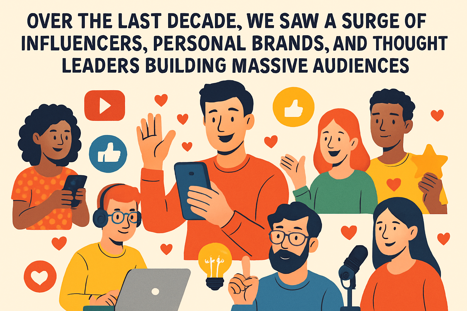 Over the last decade, we saw a surge of influencers, personal brands, and thought leaders building massive audiences Over the last decade, we saw a surge of influencers, personal brands, and thought leaders building massive audiences